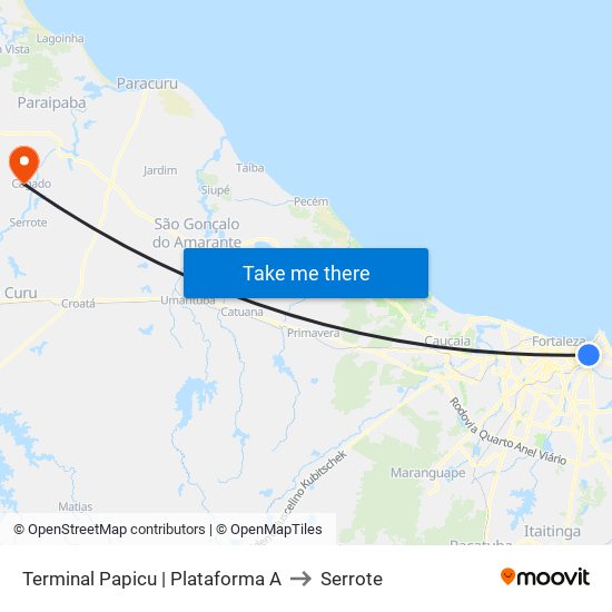 Terminal Papicu | Plataforma A to Serrote map