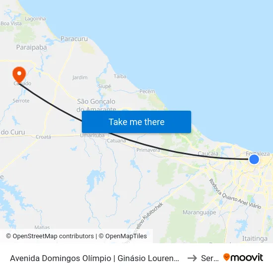 Avenida Domingos Olímpio | Ginásio Lourenço Filho - José Bonifácio to Serrote map