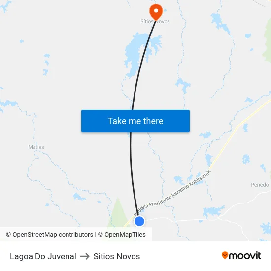 Lagoa Do Juvenal to Sitios Novos map