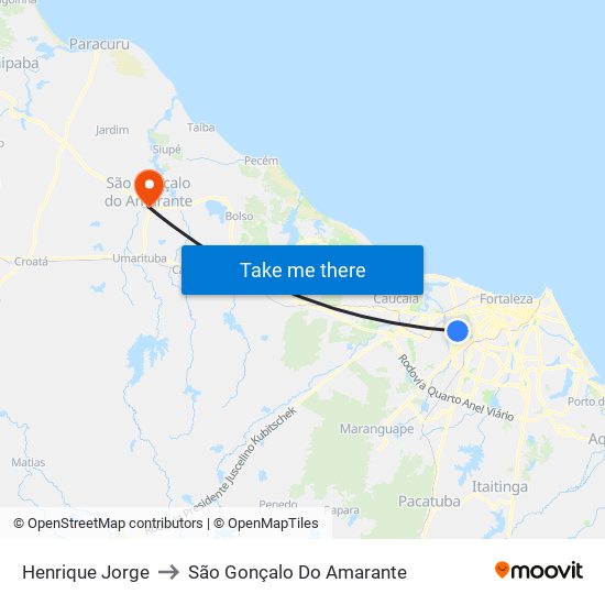 Henrique Jorge to São Gonçalo Do Amarante map