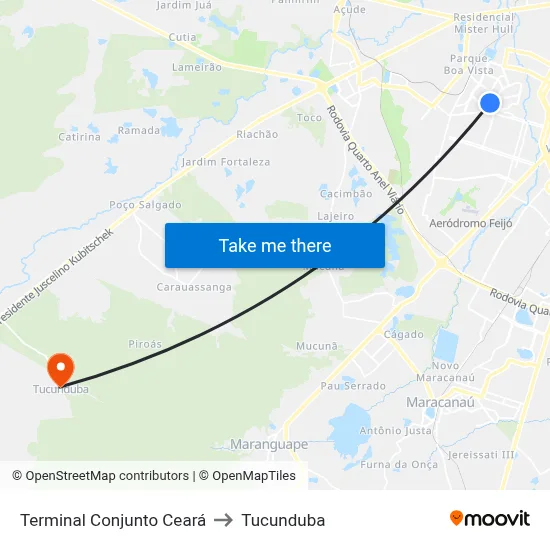 Terminal Conjunto Ceará to Tucunduba map