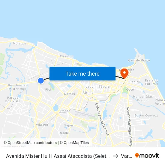 Avenida Mister Hull | Assaí Atacadista (Seletivo) - Padre Andrade to Varjota map