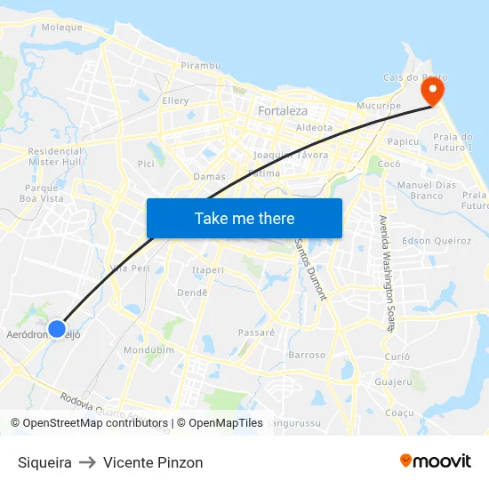 Siqueira to Vicente Pinzon map