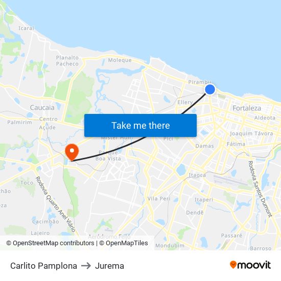 Carlito Pamplona to Jurema map