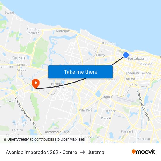 Avenida Imperador, 262 - Centro to Jurema map