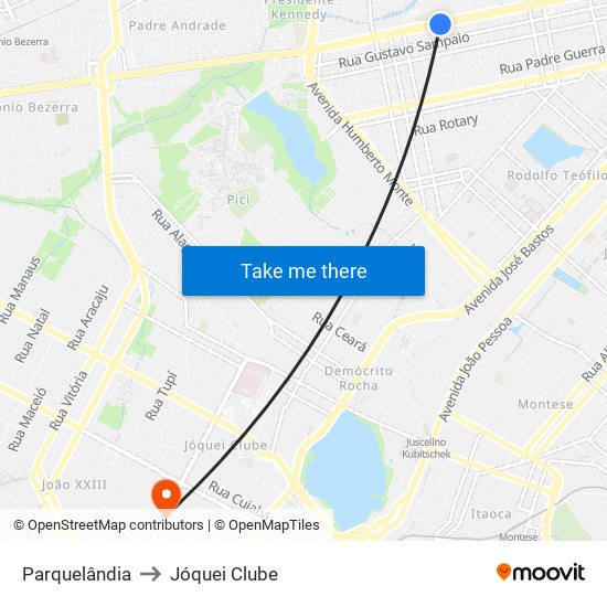 Parquelândia to Jóquei Clube map