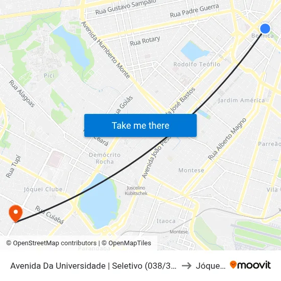 Avenida Da Universidade | Seletivo (038/303/305/307/314/331) - Benfica to Jóquei Clube map