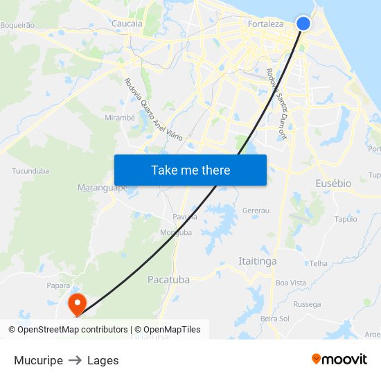 Mucuripe to Lages map