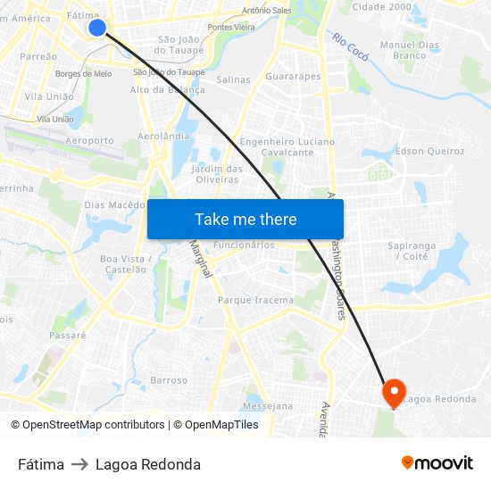 Fátima to Lagoa Redonda map