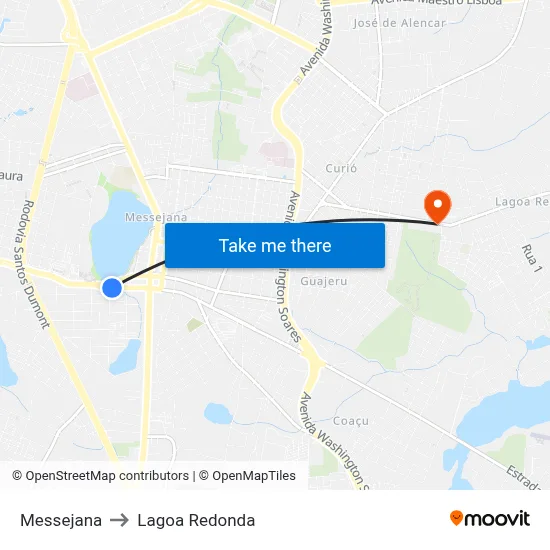 Messejana to Lagoa Redonda map