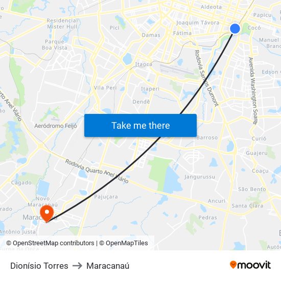 Dionísio Torres to Maracanaú map