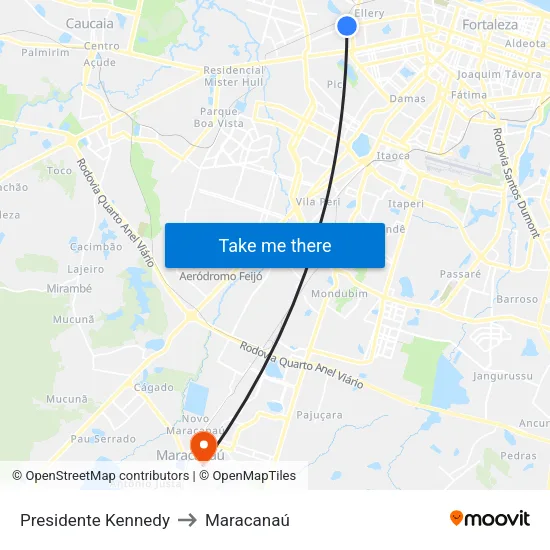 Presidente Kennedy to Maracanaú map
