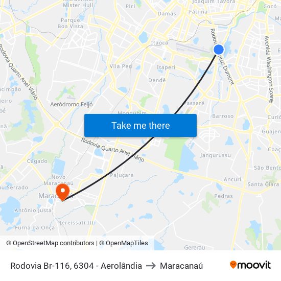 Rodovia Br-116, 6304 - Aerolândia to Maracanaú map