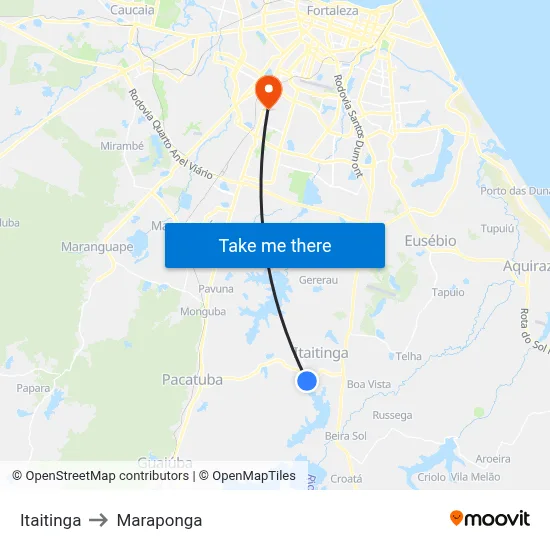 Itaitinga to Maraponga map