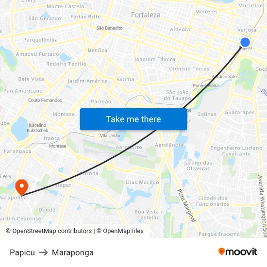 Papicu to Maraponga map