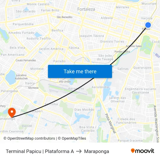Terminal Papicu | Plataforma A to Maraponga map