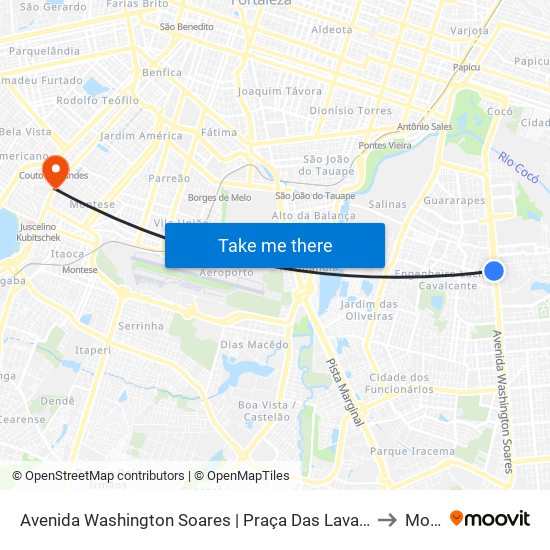 Avenida Washington Soares | Praça Das Lavadeiras - Engenheiro Luciano Cavalcante to Montese map