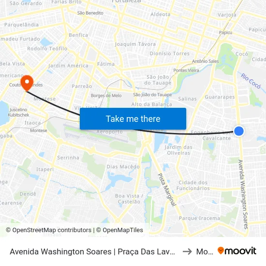 Avenida Washington Soares | Praça Das Lavadeiras - Engenheiro Luciano Cavalcante to Montese map