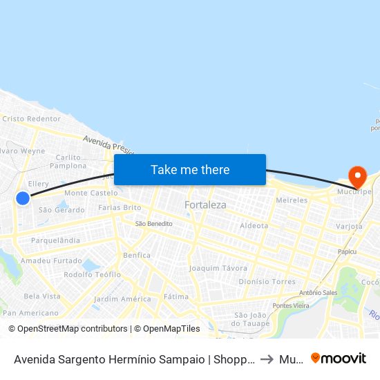 Avenida Sargento Hermínio Sampaio | Shopping Riomar Kennedy - Presidente Kennedy to Mucuripe map