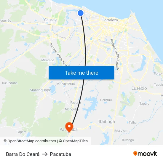 Barra Do Ceará to Pacatuba map