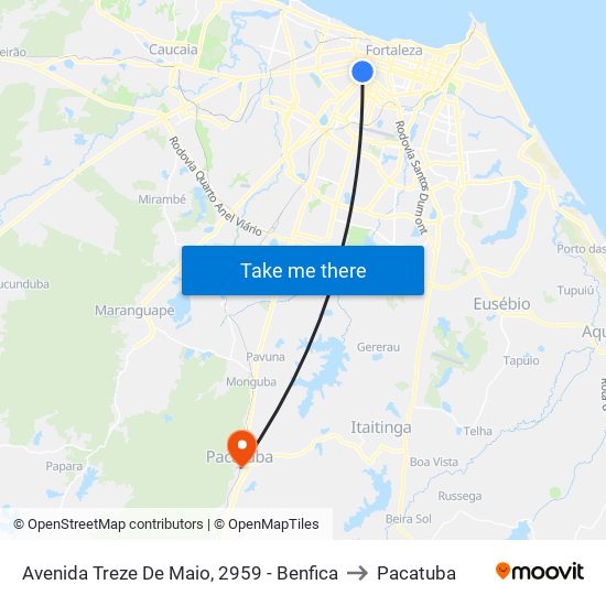 Avenida Treze De Maio, 2959 - Benfica to Pacatuba map