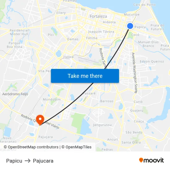 Papicu to Pajucara map