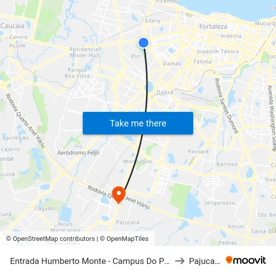 Entrada Humberto Monte - Campus Do Pici to Pajucara map