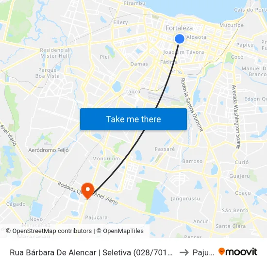 Rua Bárbara De Alencar | Seletiva (028/701/713/753/816) - Centro to Pajucara map