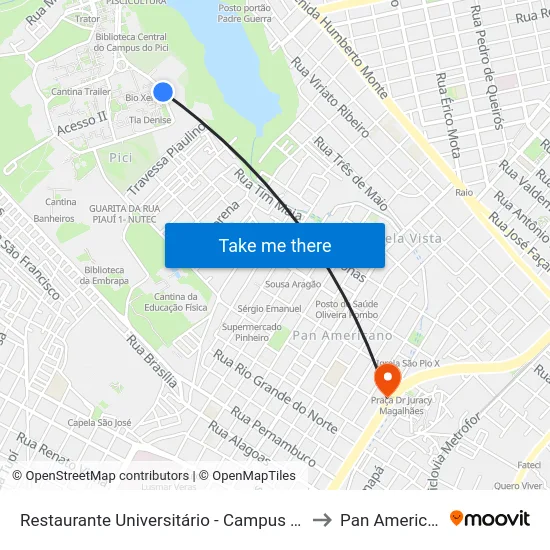Restaurante Universitário - Campus Do Pici to Pan Americano map