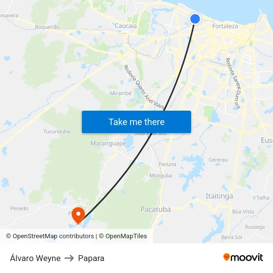 Álvaro Weyne to Papara map