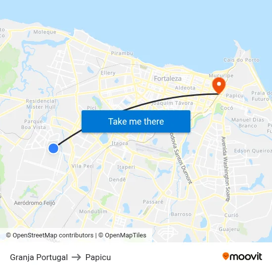 Granja Portugal to Papicu map