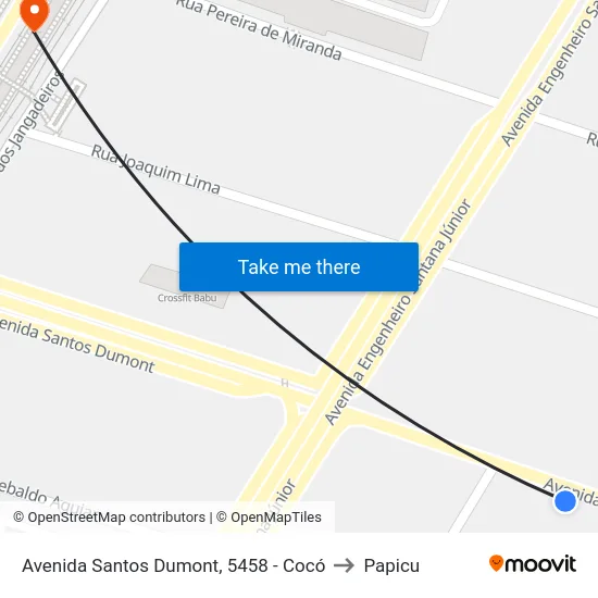 Avenida Santos Dumont, 5458 - Cocó to Papicu map
