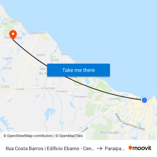 Rua Costa Barros | Edificio Ebamo - Centro to Paraipaba map