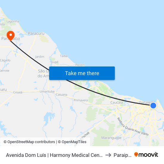 Avenida Dom Luís | Harmony Medical Center - Meireles to Paraipaba map