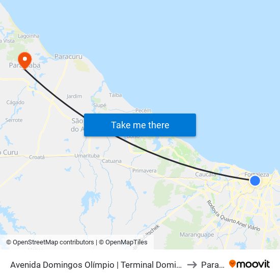 Avenida Domingos Olímpio | Terminal Domingos Olímpio - José Bonifácio to Paraipaba map