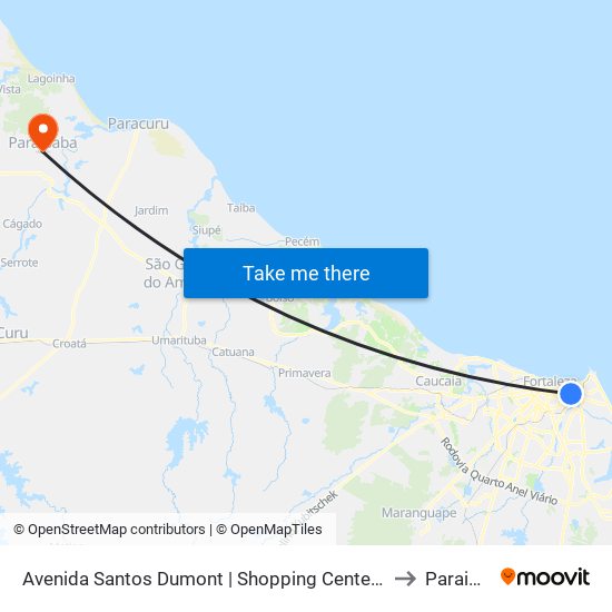 Avenida Santos Dumont | Shopping Center Um - Aldeota to Paraipaba map