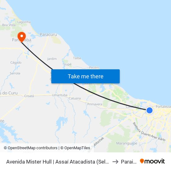 Avenida Mister Hull | Assaí Atacadista (Seletivo) - Padre Andrade to Paraipaba map