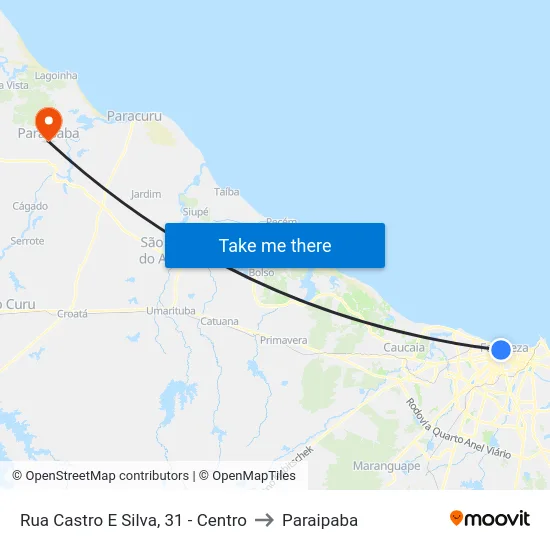 Rua Castro E Silva, 31 - Centro to Paraipaba map