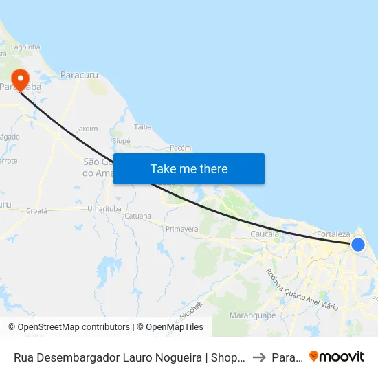 Rua Desembargador Lauro Nogueira | Shopping Riomar Fortaleza - Papicu to Paraipaba map