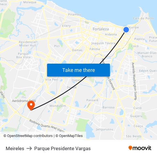 Meireles to Parque Presidente Vargas map