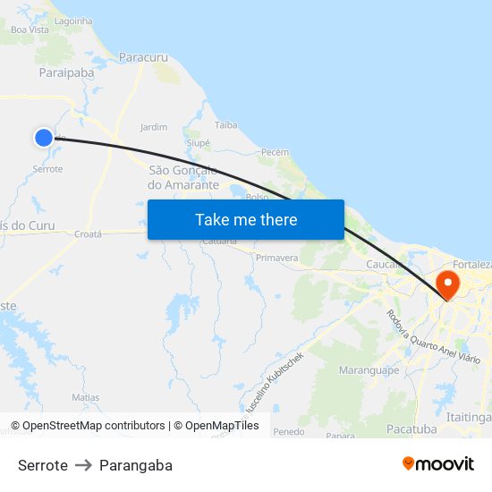 Serrote to Parangaba map