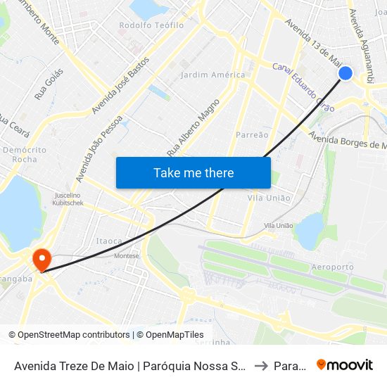 Avenida Treze De Maio | Paróquia Nossa Senhora De Fátima - Fátima to Parangaba map