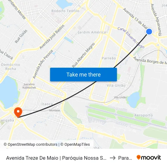 Avenida Treze De Maio | Paróquia Nossa Senhora De Fátima - Fátima to Parangaba map