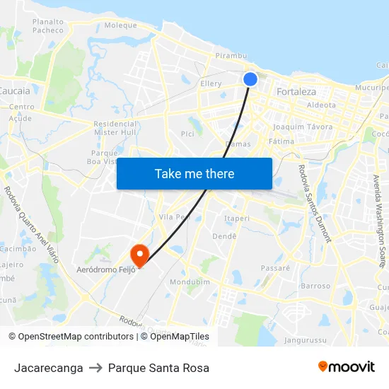 Jacarecanga to Parque Santa Rosa map
