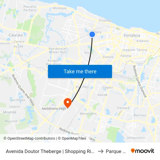 Avenida Doutor Theberge | Shopping Riomar Kennedy - Presidente Kennedy to Parque Santa Rosa map
