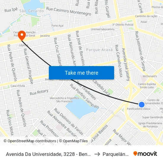 Avenida Da Universidade, 3228 - Benfica to Parquelândia map