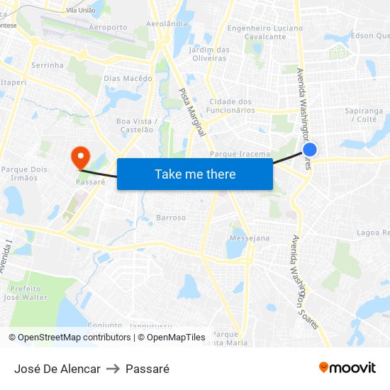 José De Alencar to Passaré map
