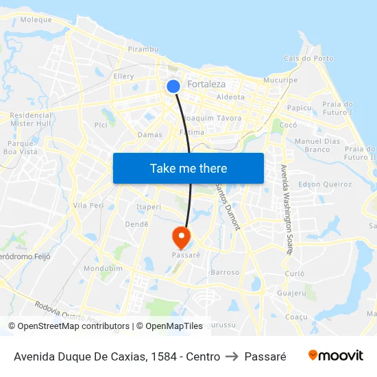 Avenida Duque De Caxias, 1584 - Centro to Passaré map