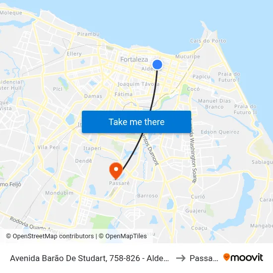 Avenida Barão De Studart, 758-826 - Aldeota to Passaré map