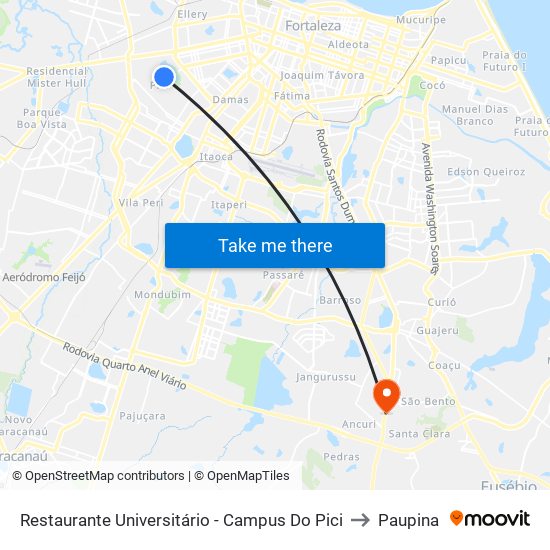 Restaurante Universitário - Campus Do Pici to Paupina map